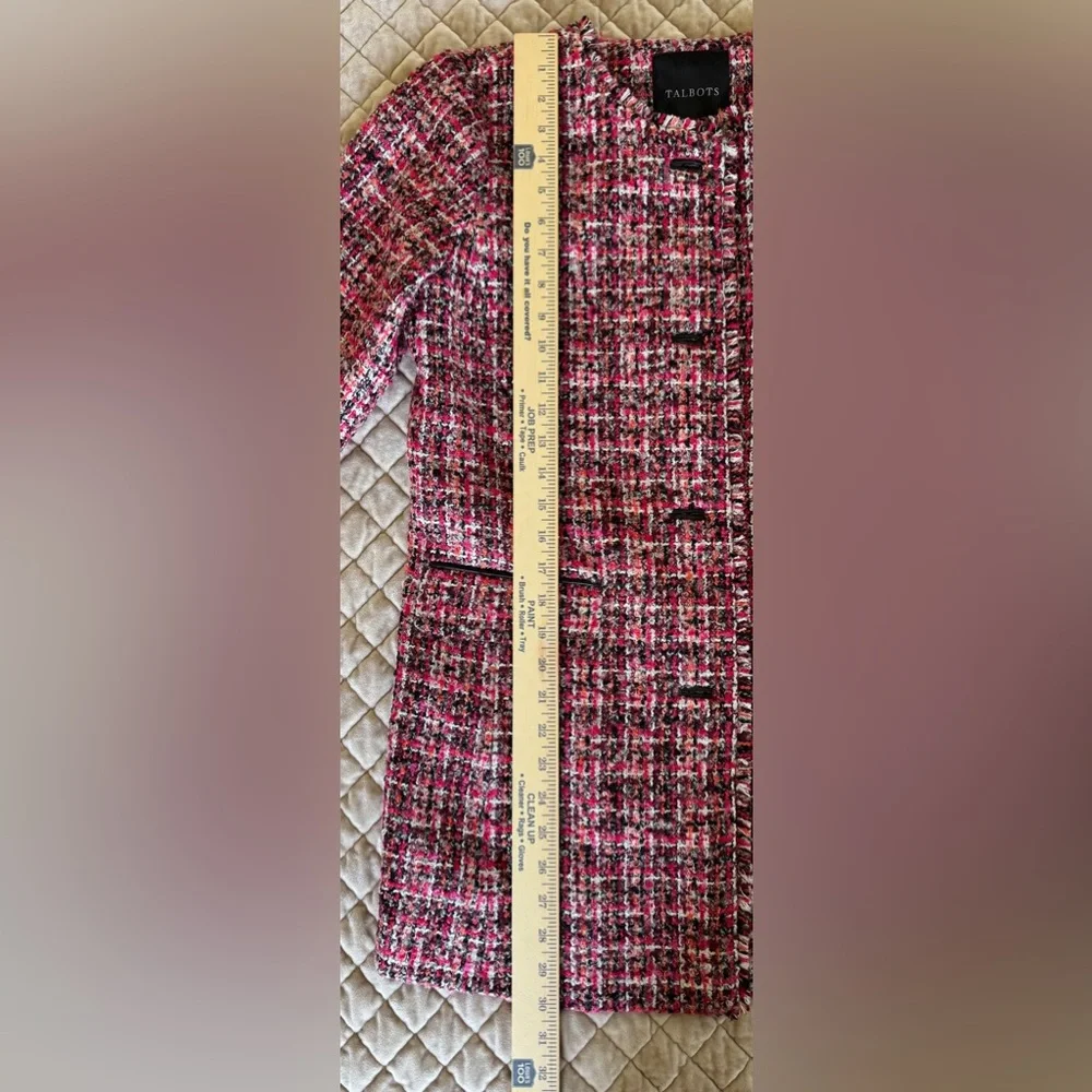Talbots Tweed Jacket‎ Skirt Set Pink Boucle Preppy Chic Size 6 NEW WITH TAGS